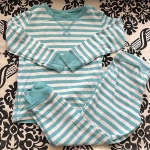 Light Blue Striped Primary PJ set size 2-3